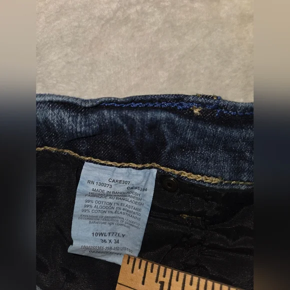 Wrangler Retro Slim Bootcut Jean Mens Dk Blue Denim Sz 36x34 Cowboy Ranch Rodeo - Picture 7 of 10